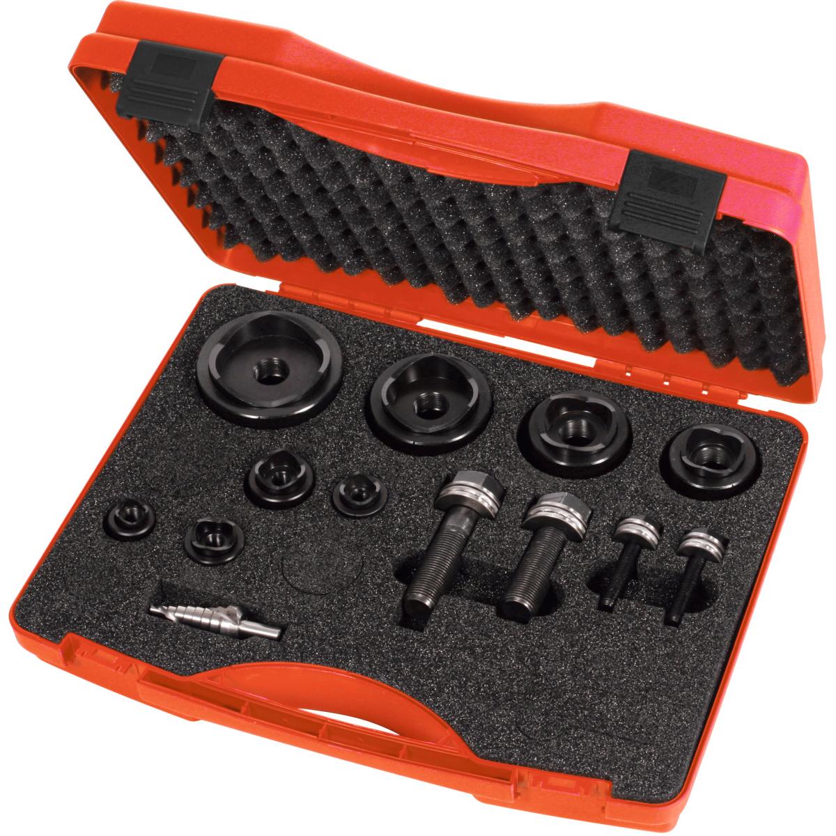 BỘ ĐỘT LỖ KIM LOẠI TẤM TRÒN UNF ⌀ 16,2 - 63,5 MM TRONG HỘP KIM LOẠI BỘ ĐỘT LỖ KIM LOẠI TẤM TRÒN UNF ⌀ 16,2 - 63,5 MM TRONG HỘP KIM LOẠI